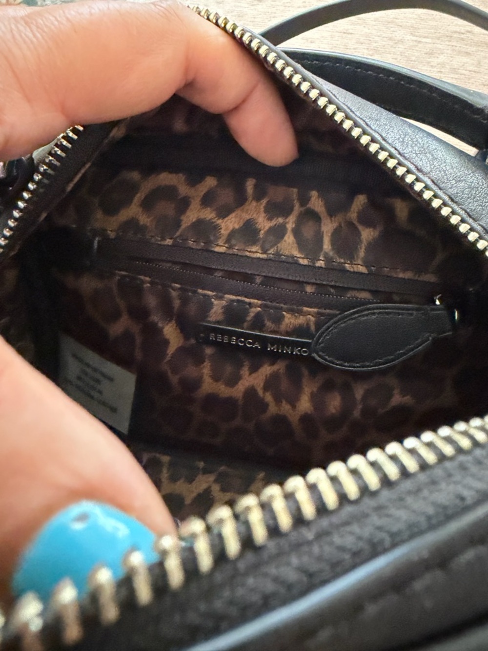 Rebecca Minkoff Black Leather Mini Crossbody with Silver Hardware - Picture 8 of 12